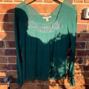 Free People 100% Silk & Lace Top